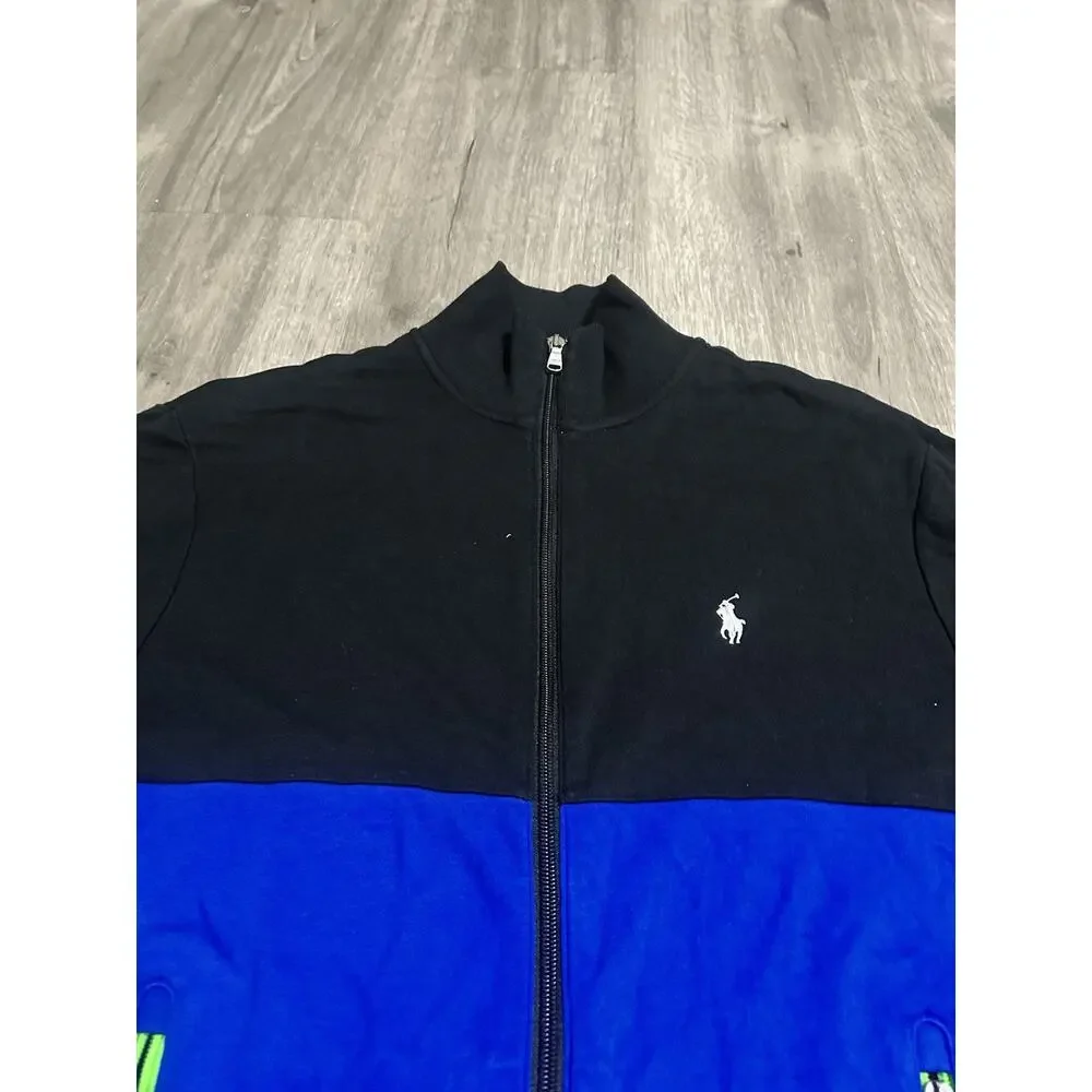 Polo Ralph Lauren Jacket Mens S Blue Black Outdoor Sweater Hiking Performance